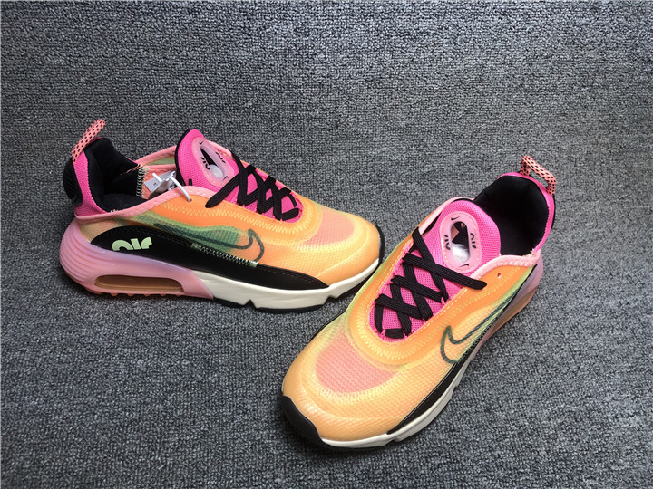 New Men Nike Air Max 2090 Orange Pink Black Running Shoes